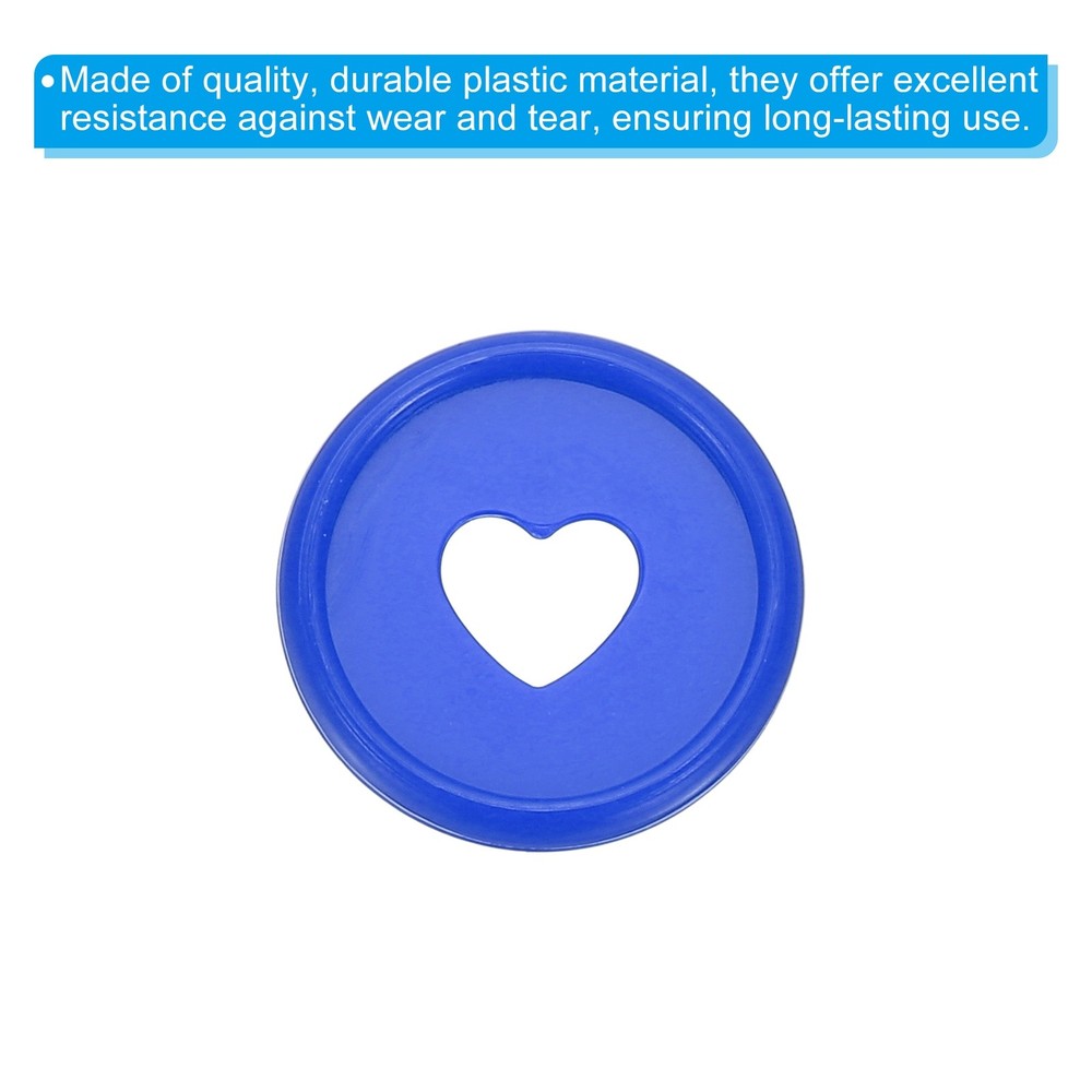 24mm Plastic Book Binding Discs, 22 Pack Expansion Discs Heart, Dark Blue