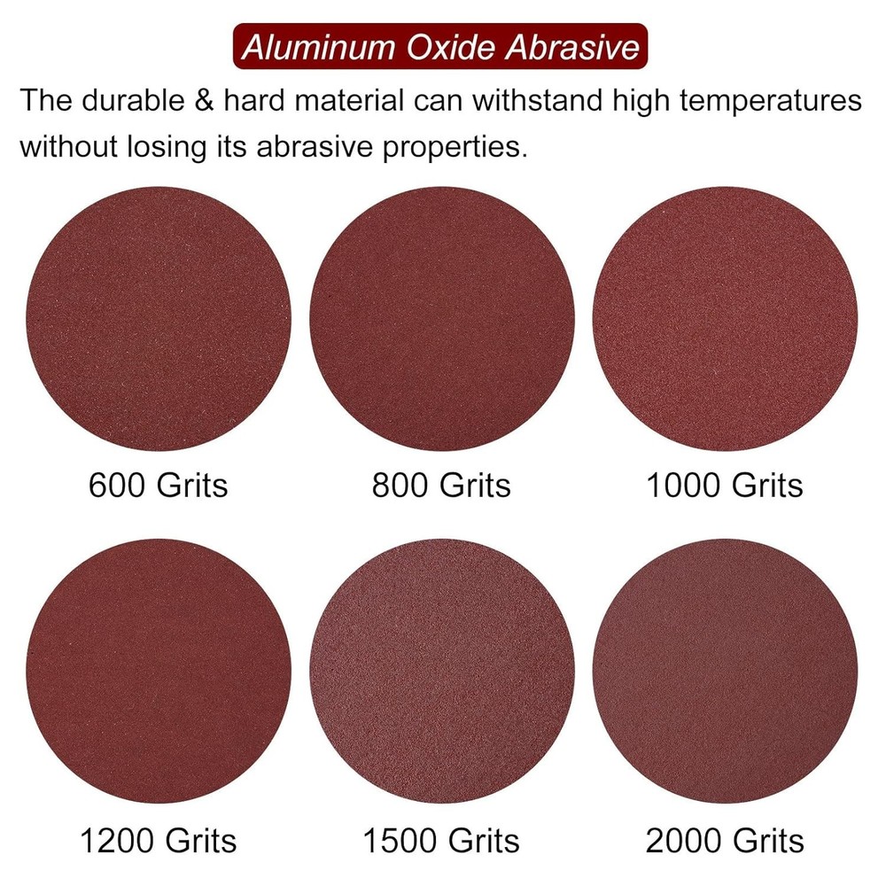 60pcs Triangular Hook & Loop Sandpapers 600/800/1000/1200/1500/2000 Grits 3-1...