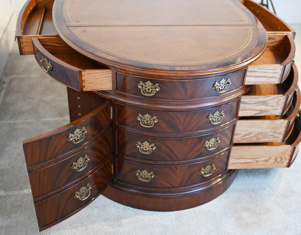 Oval Partners Desk Mahogany Victorian Writing Table