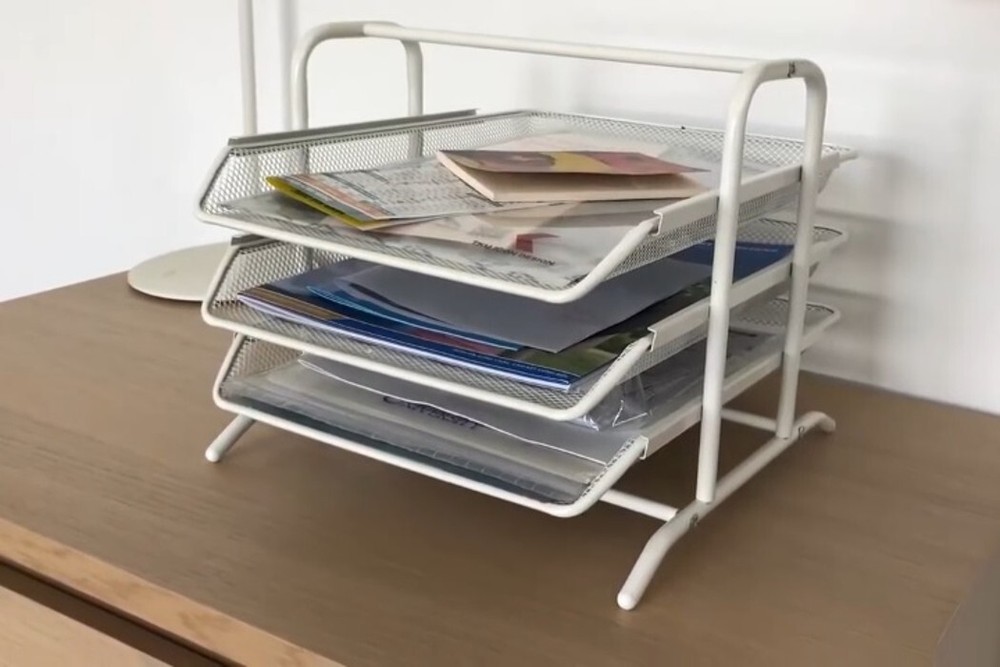 Ikea Document White Metal 3 trays Holder Letter And Document