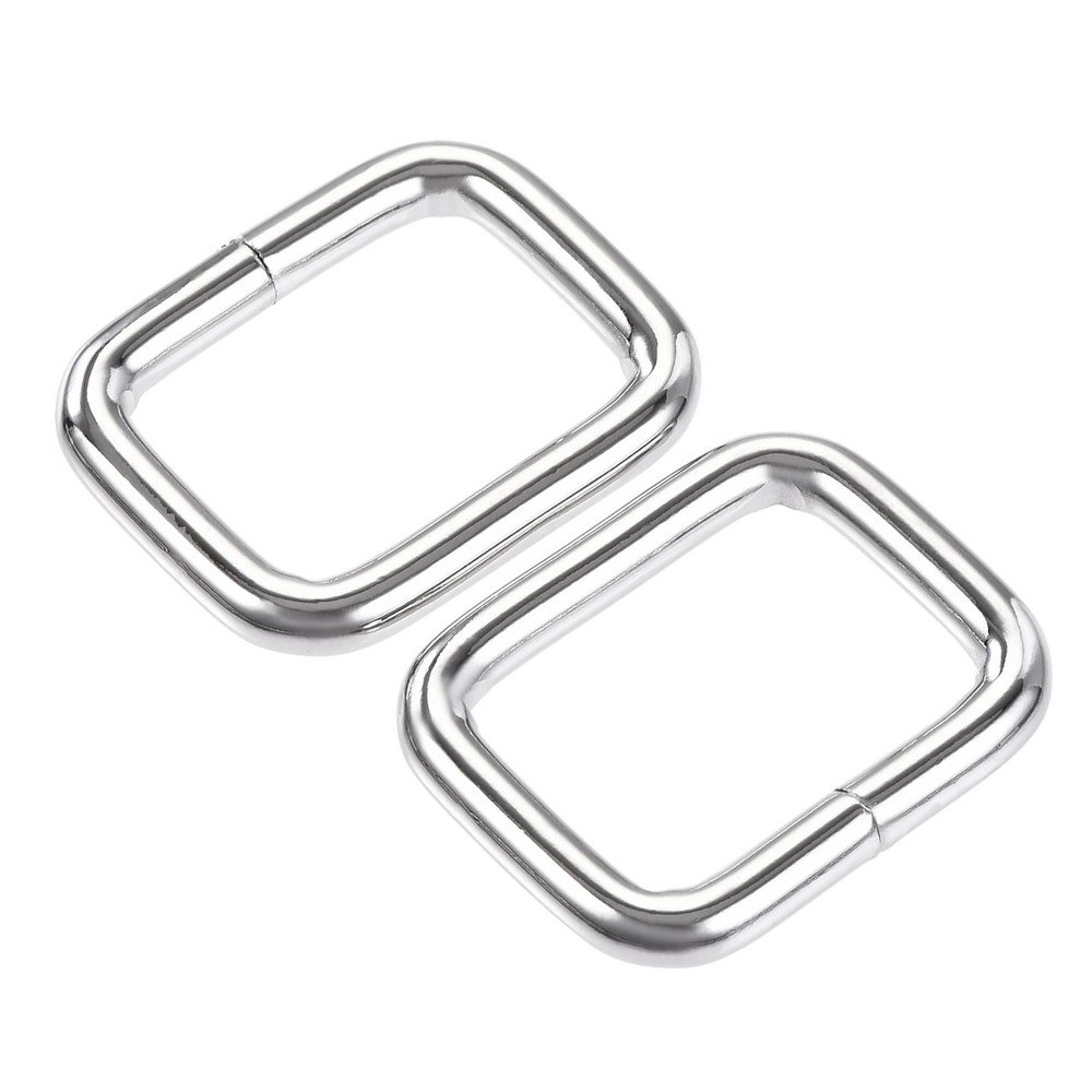 Metal Rectangle Ring Buckles 26x19mm Silver Tone 10pcs