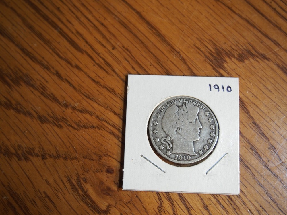 `1910 Barber Half, good + condition, 90 % silver