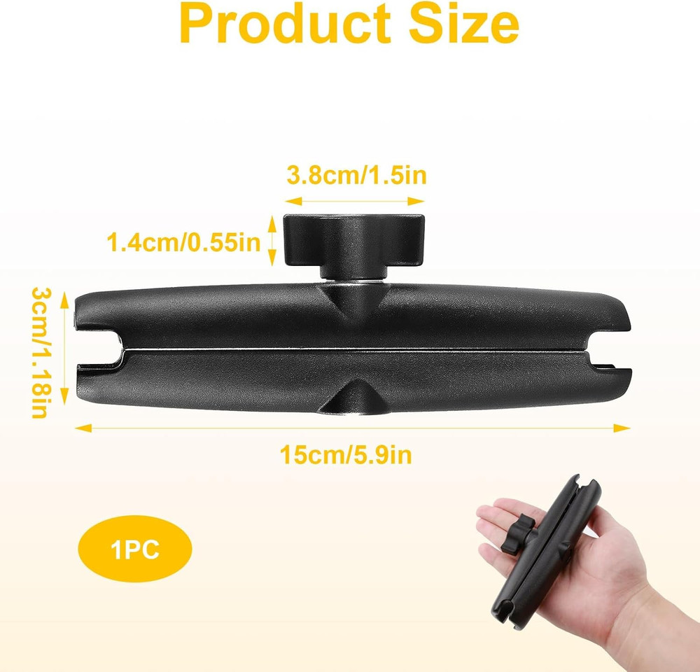 Dual Extension Double Socket Arm Compatible with RAM Mount B Size 1" Ball Compon