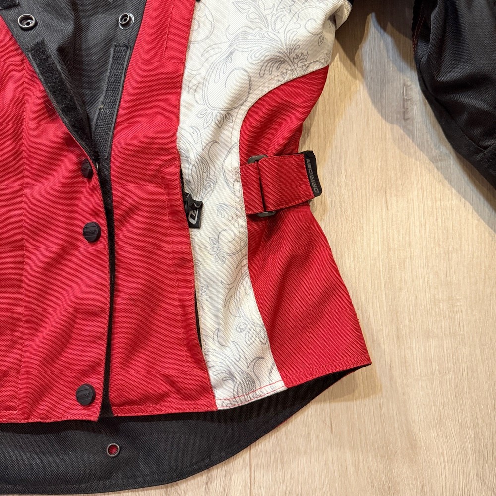 Dririder Motorcycle Jacket Women’s 10 Red+ White Lined