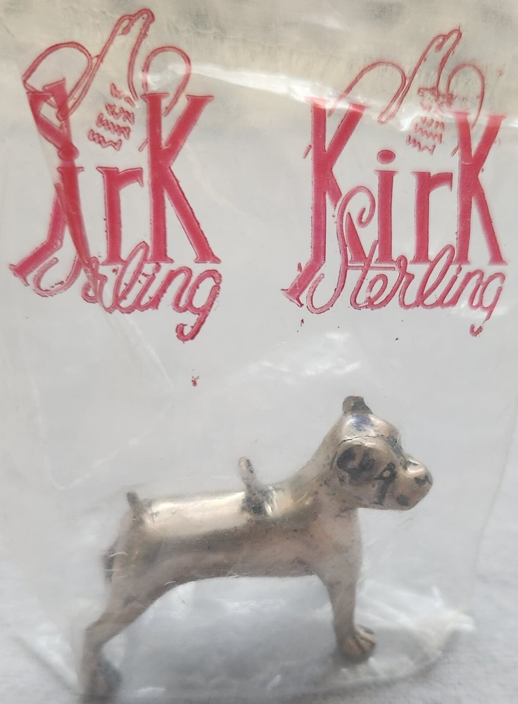 KIRK & SON Solid Cast Sterling Silver Miniature Figurine Boxer with Bale