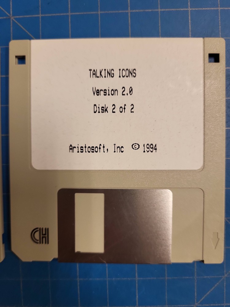 Aristosoft Talking Icons Version 2.0 Disks 1 2 Vintage Software 1994 Computer