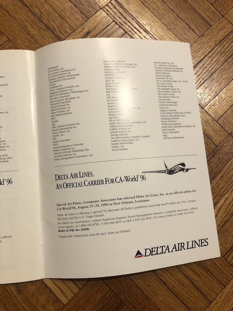 1996 TechniCon Tech Conference At CA-World New Orleans Info Packet