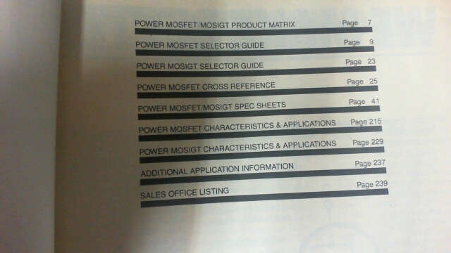 Electronics Manual Catalog GE Power MOS Databook 1984