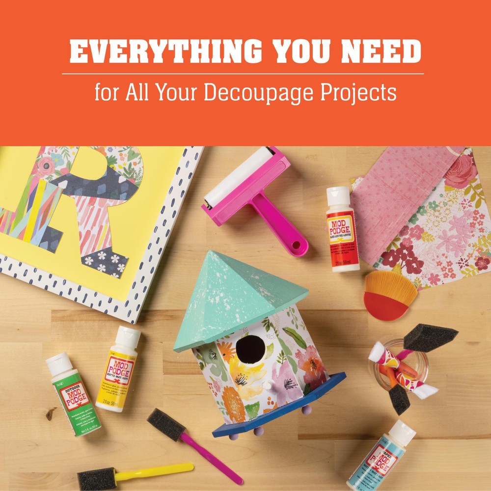 Mod Podge, Essential Decoupage Kit, Featuring 8 Formulas and 10 Assorted