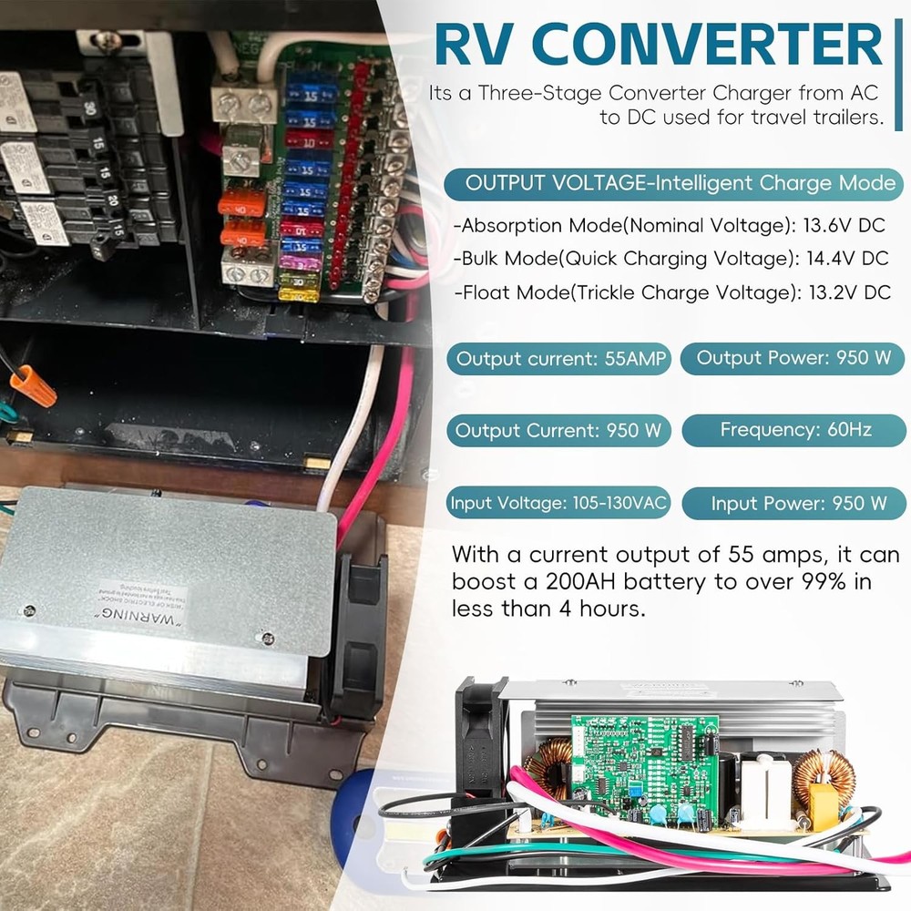 for WFCO WF-8955-MBA Converter Power Converter Assembly 950W 55Amp 105-130VAC
