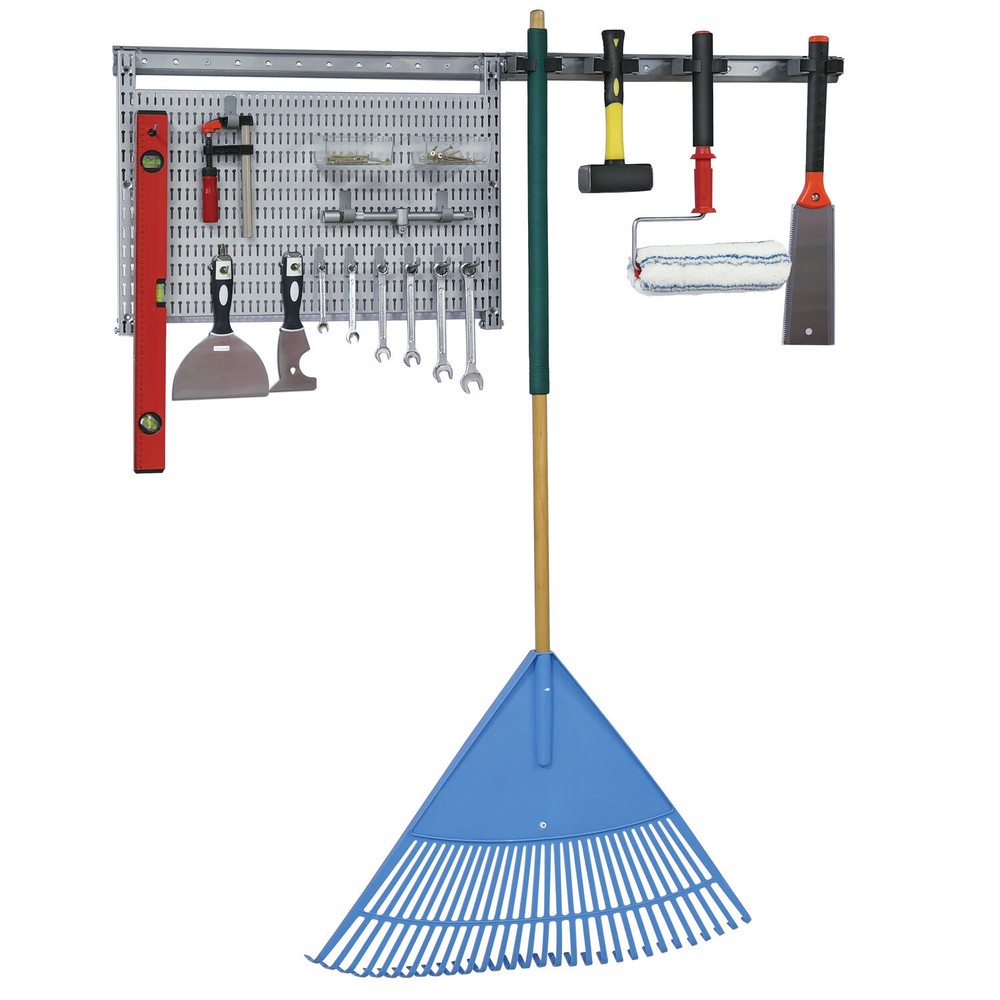 Allspace 23 Piece Garage Organizer Wall Storage System with Pegboard, Hooks and