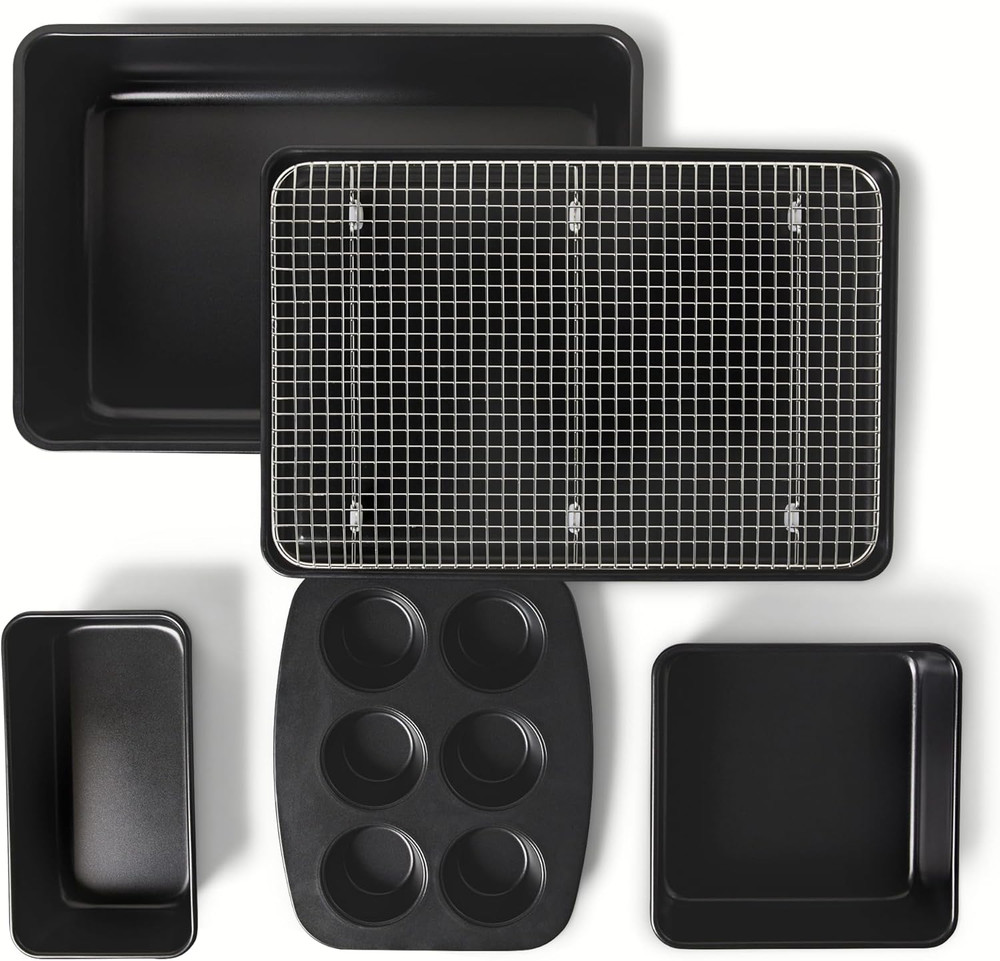 Nonstick Bakeware 6-Piece Set, Stackable, Dishwasher and Oven-Safe, Baking Pan