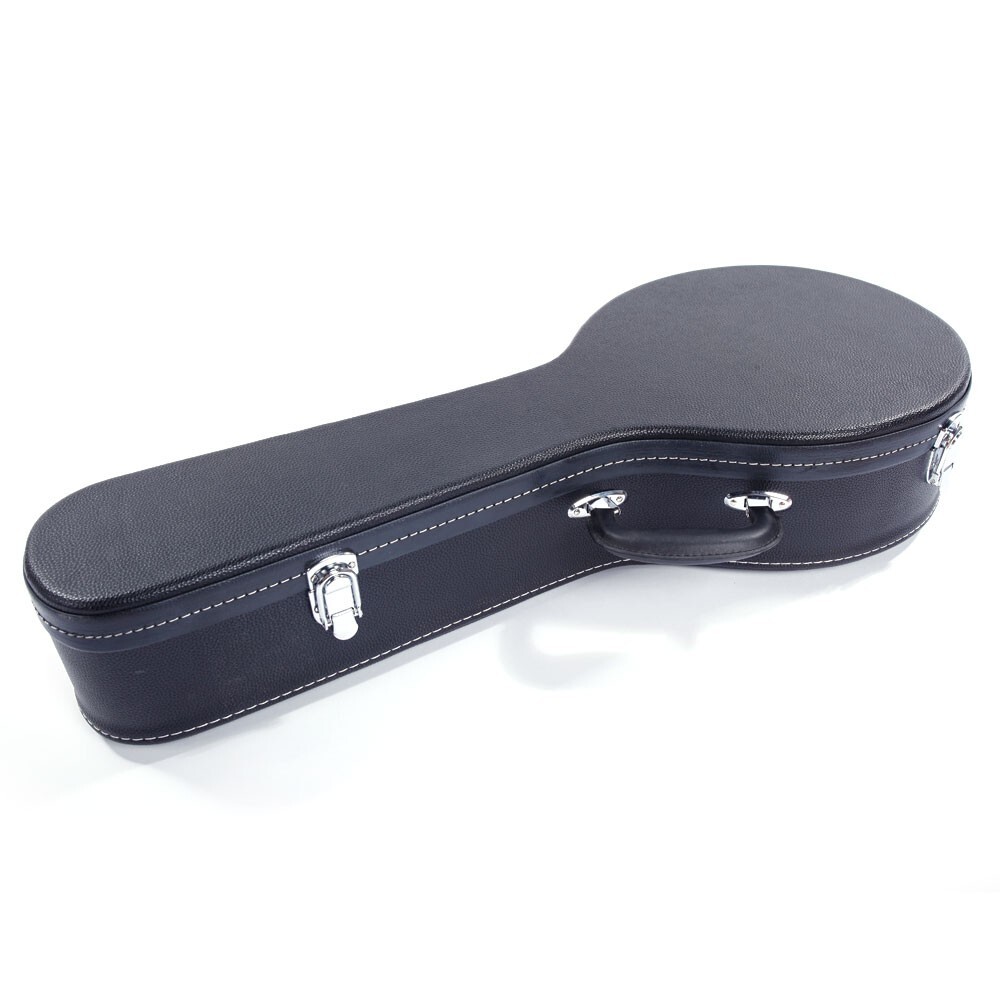 US 29" Black Hardshell A-Style Microgroove Pattern Leather Wood Mandolin Case