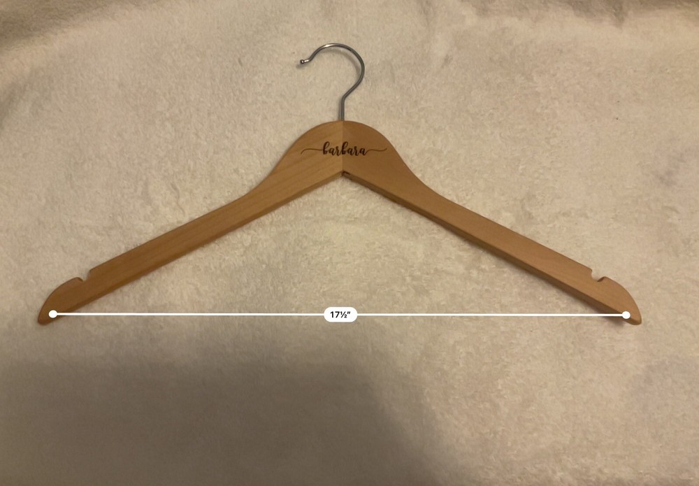 personalized “barbara” wooden clothes hanger