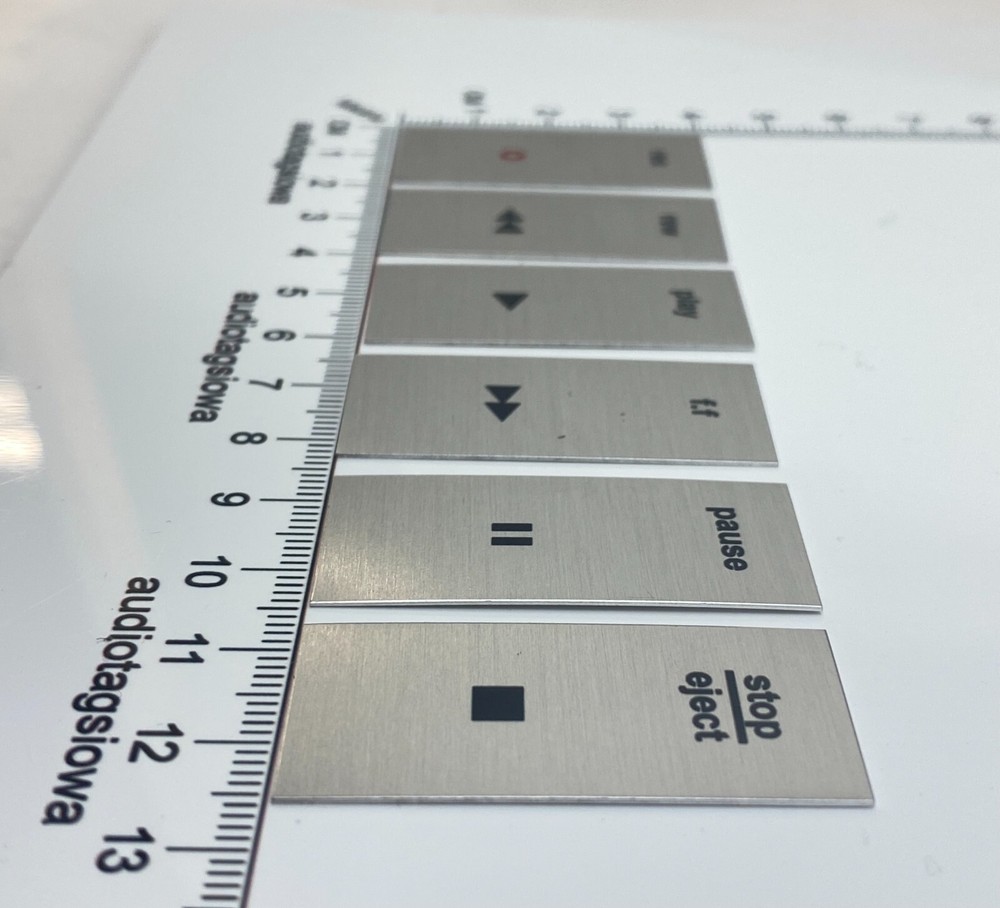Nakamichi 600 Cassette Function Button Labels Custom Made Aluminum Full Set
