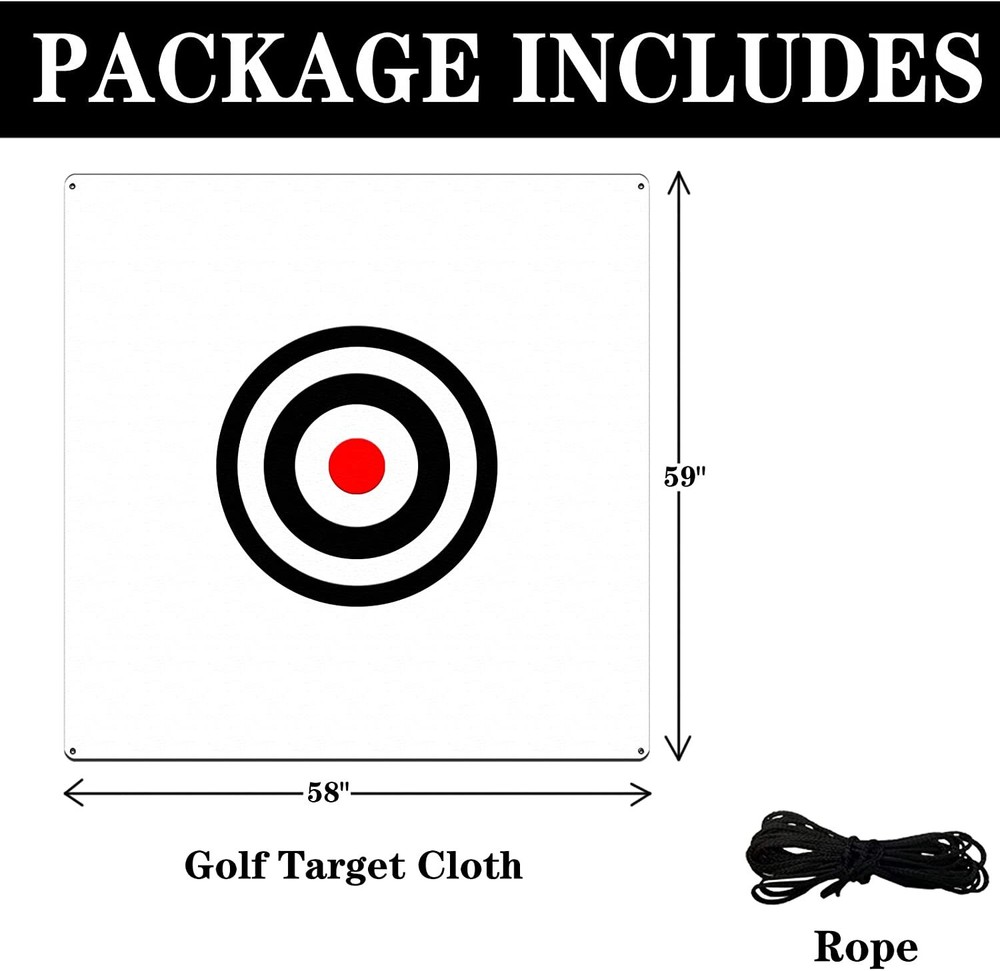 Golf Target Cloth 58”x 59” Hitting Net Replacement Hanging Circle Backstop Aids
