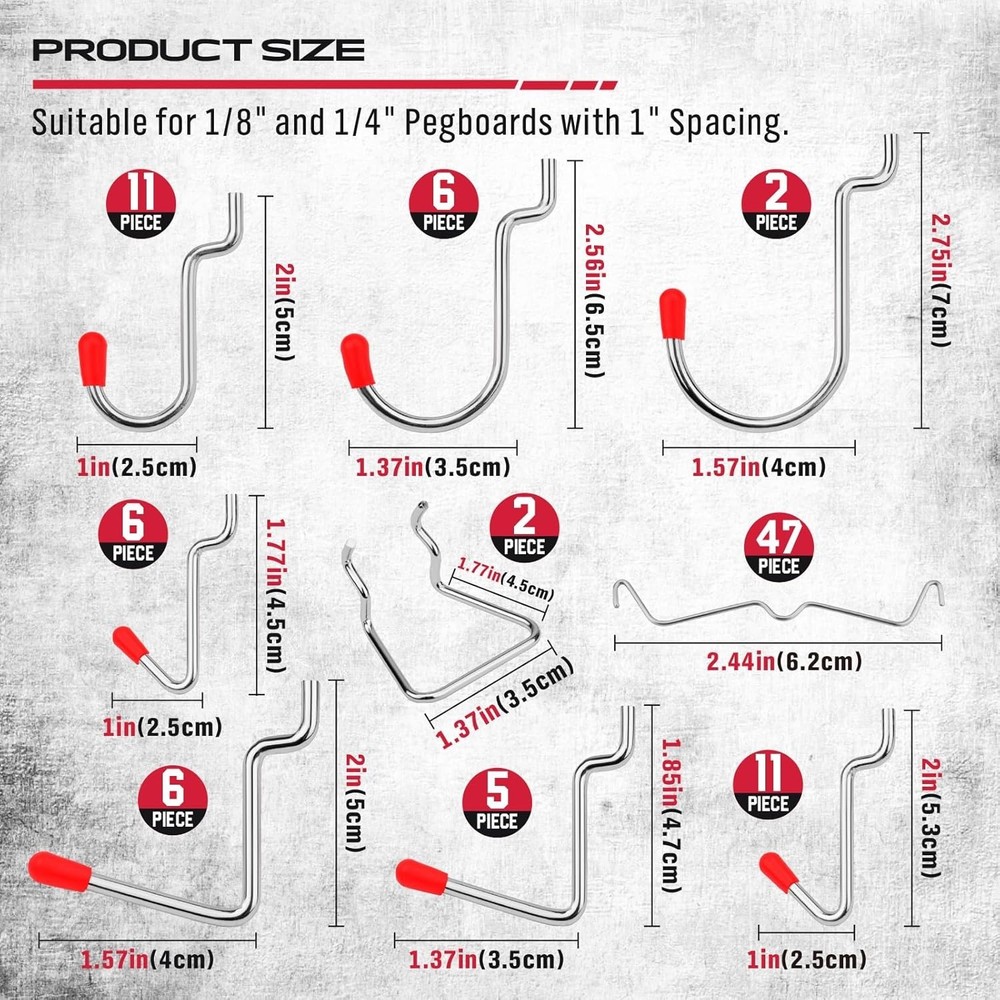 Modern 121-Piece Pegboard Hooks & Accessories Set - Perfect for Every Space