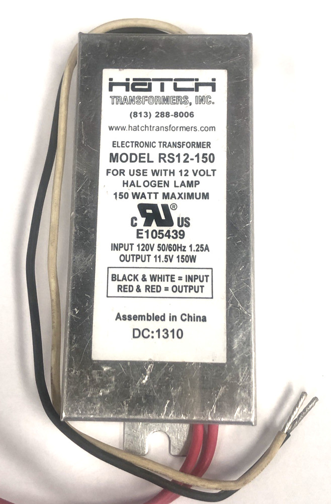 HATCH RS12-150 150W 12V ELECTRONIC DIMMING TRANSFORMER, REPLACES LIGHTECH LET150