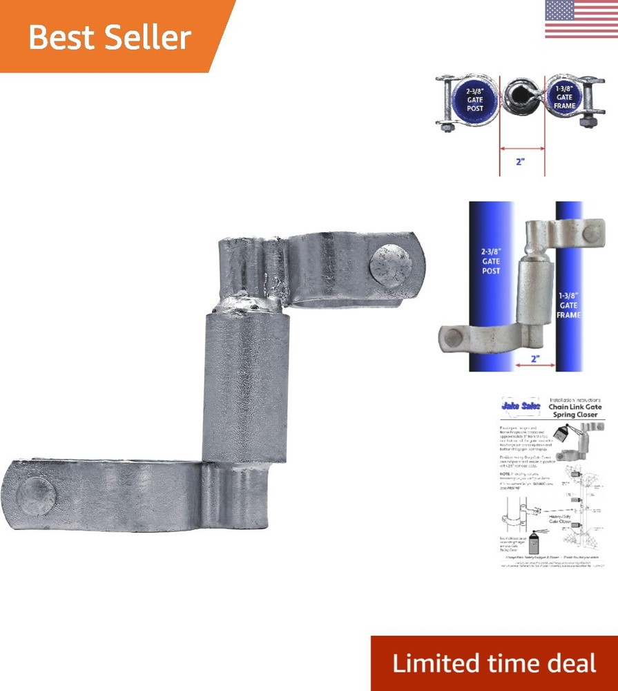 Secure Swing Chain Link Gate Hardware - Fits 1-3/8" Frame, 2-3/8" Post