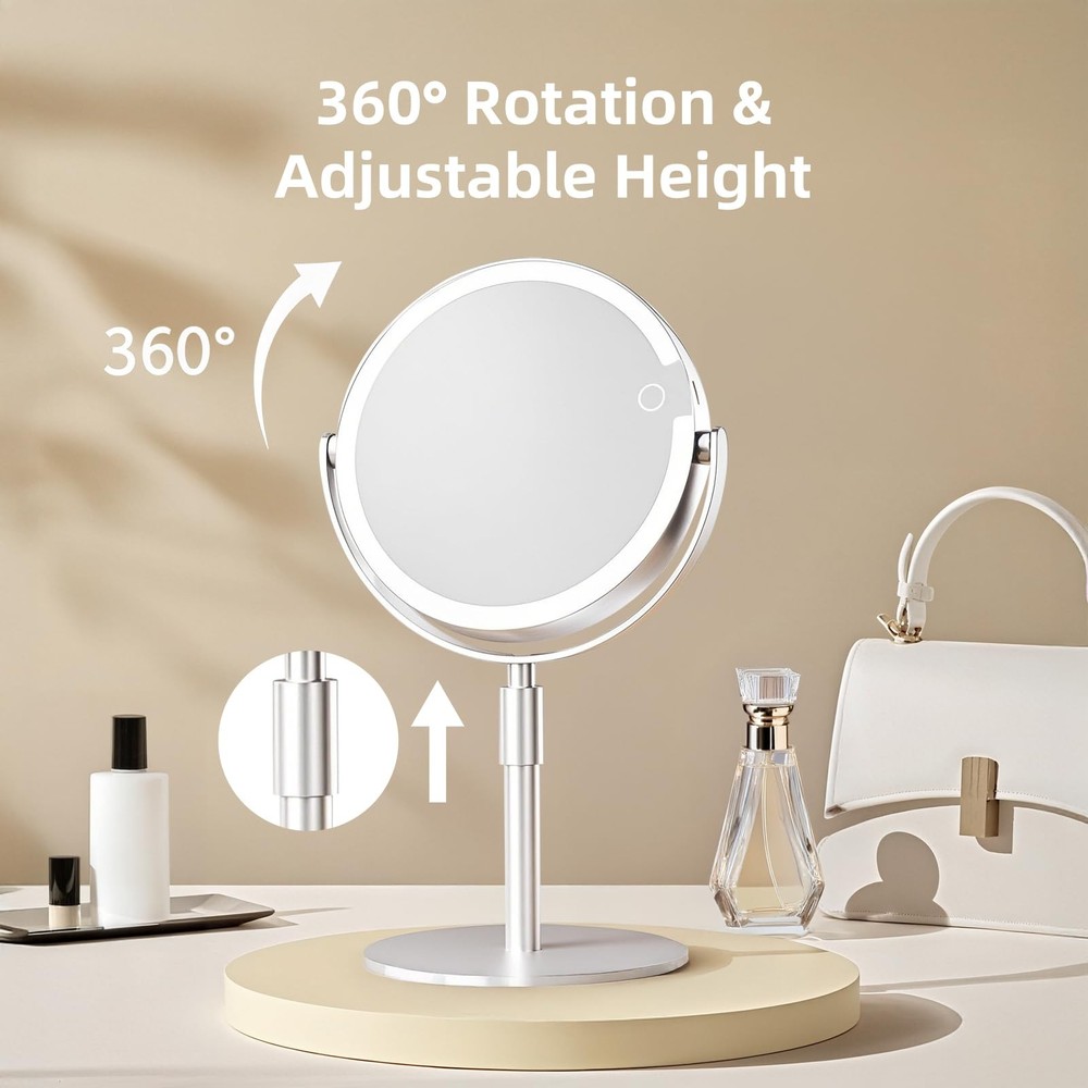 Makeup Mirror with Magnification (1X/10X), 8" Round Magnifying Vanity Mirror ...