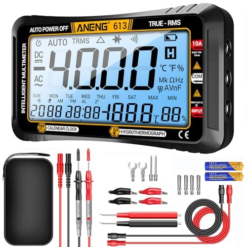 Digital Multimeter Tester,4000 Counts Voltage 613 Black Large Screen