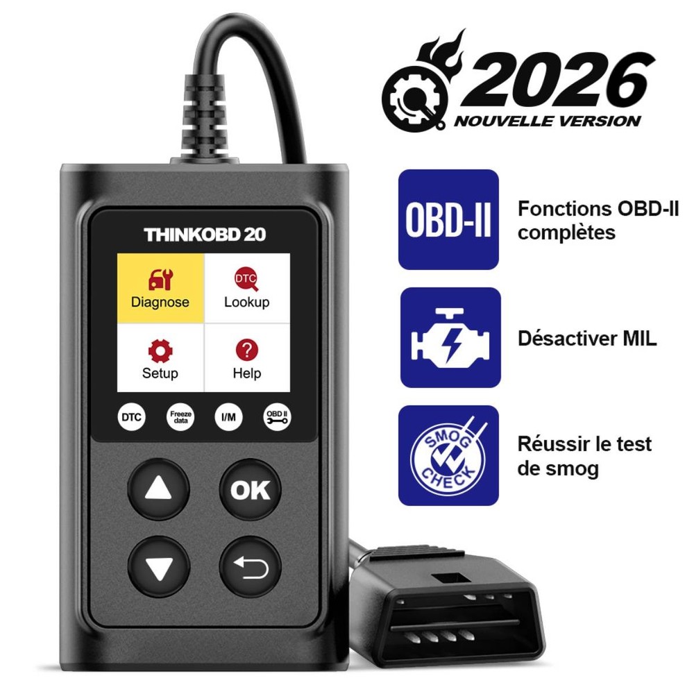 USED Thinkcar Thinkobd 20 Code Reader Clear Engine Fault Light OBD Reader USA