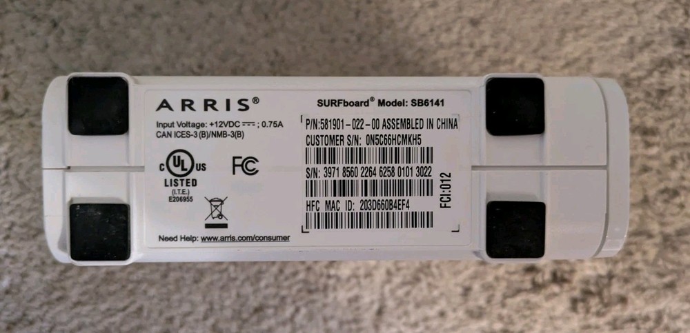 Arris Surfboard SB6141 DOCSIS 3.0 Cable Modem Tested Working