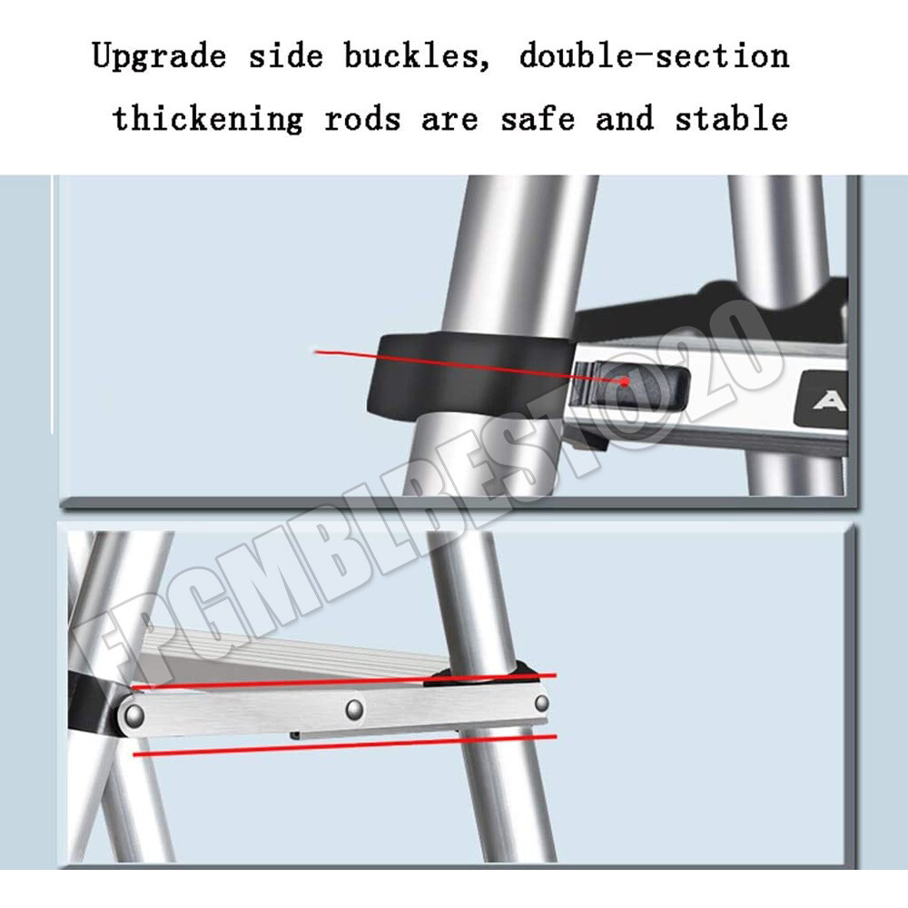 Heavy Duty Aluminum Foldable Telescoping Ladder Extension Multi-Purpose Folding