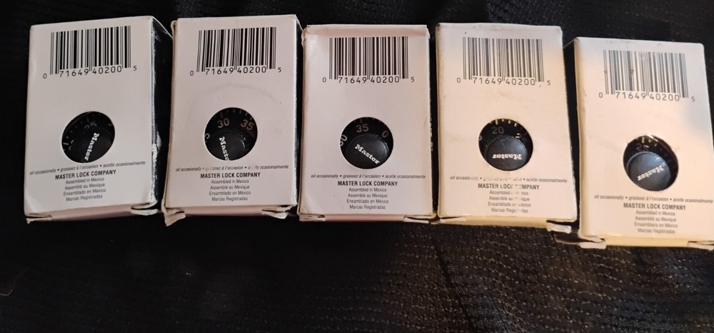 Master Lock Combination Lot of 5 Locks w/ combo