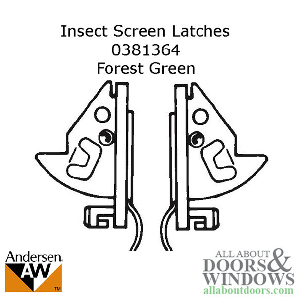 Andersen insect screen latches for perma-shield narroline windows latch pair