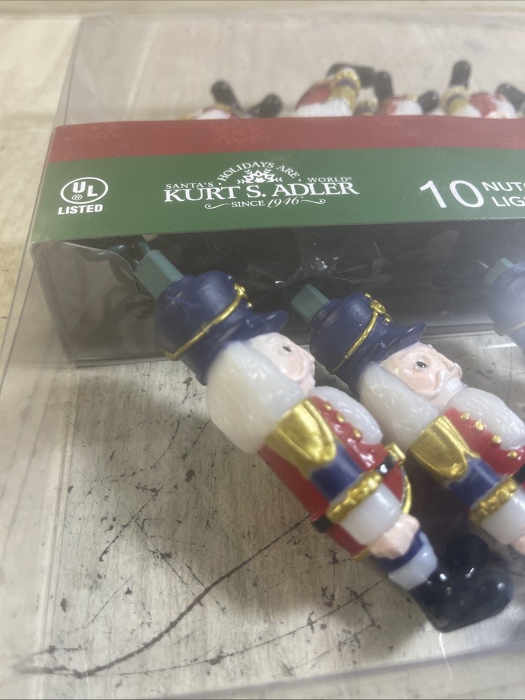 KURT ADLER 10 Nutcracker LIGHTS NOVELTY SET 10 Light Christmas Set