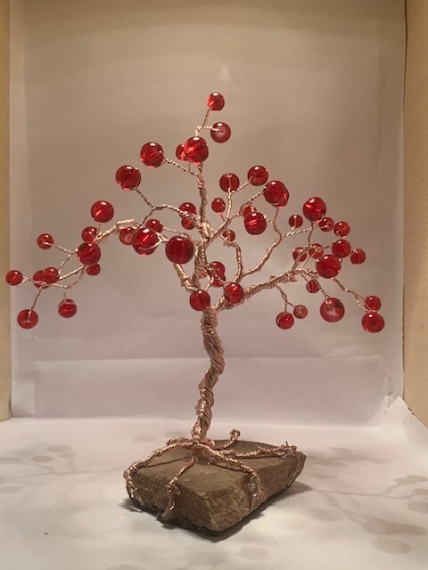 Handcrafted Wire and Bead Bonsai Tree