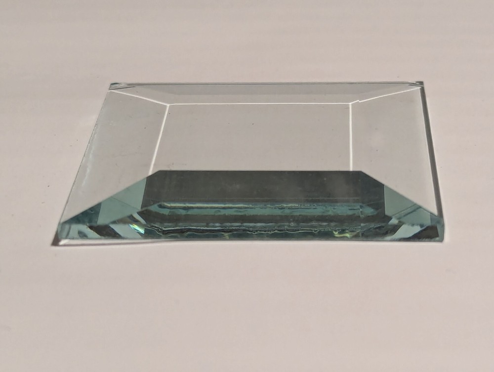 Square Shaped Clear Glass Bevel. 2" X 2".