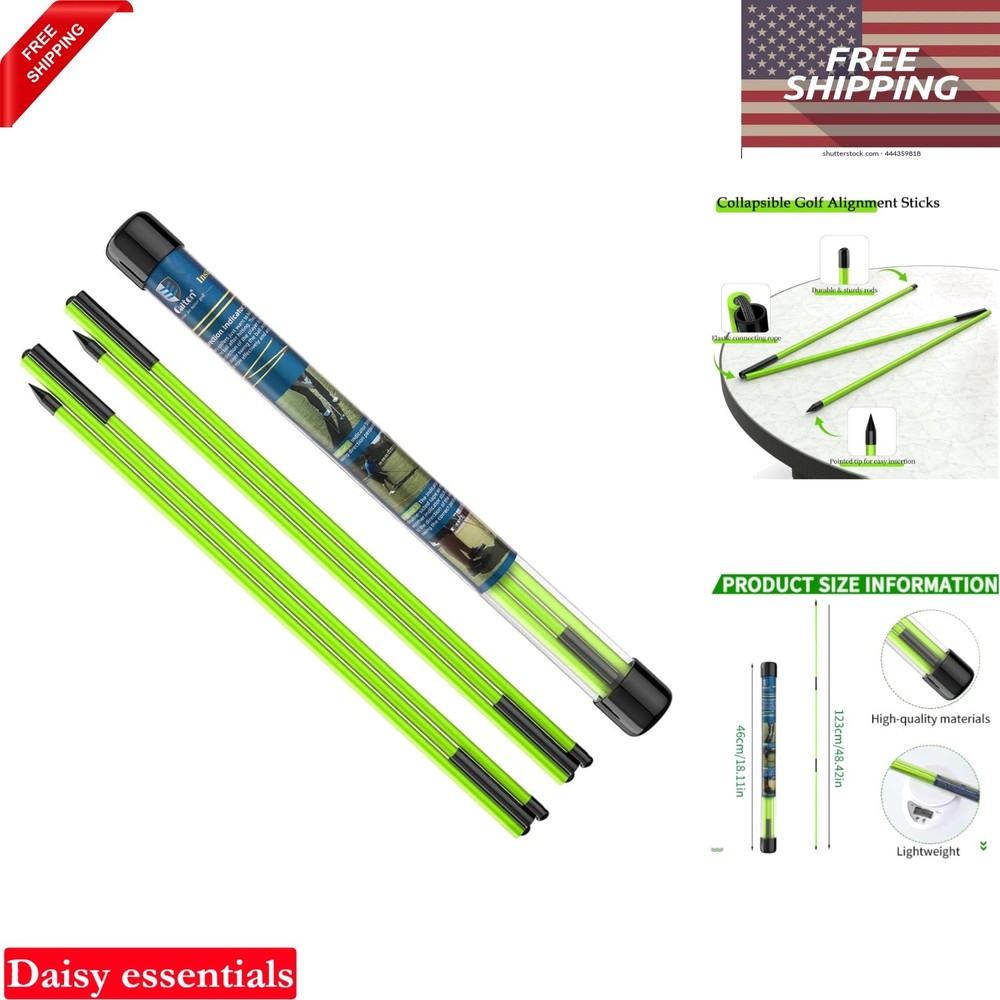 Golf Alignment Sticks 2 Sets 48 Inch Practice Rods Portable Training Aids