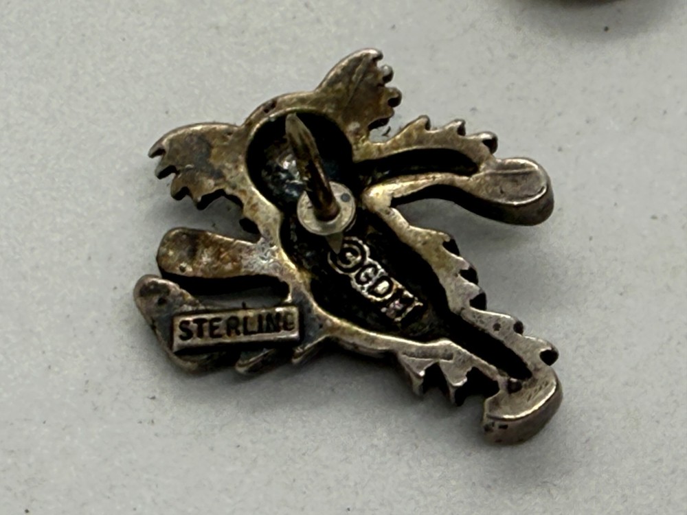 Grateful Dead Marching Bear Sterling Silver Lapel Pin by G.D.M.
