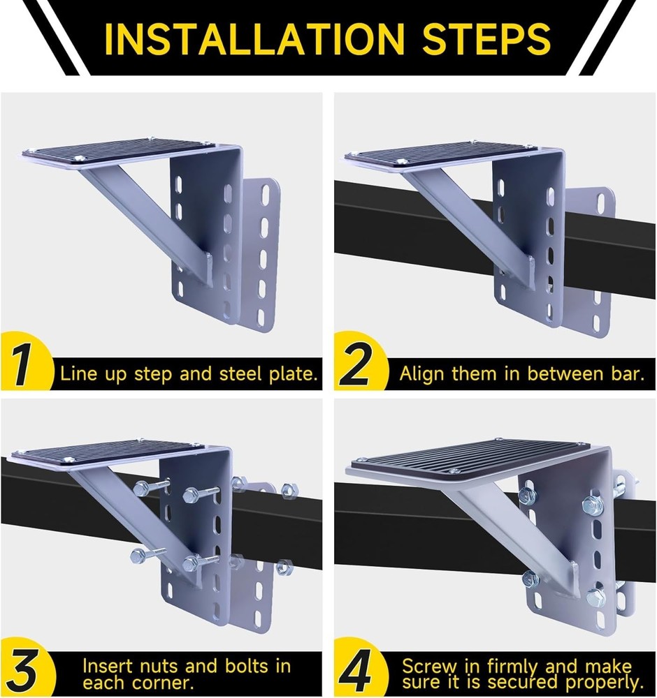 70089 Steel Trailer Step, Gray