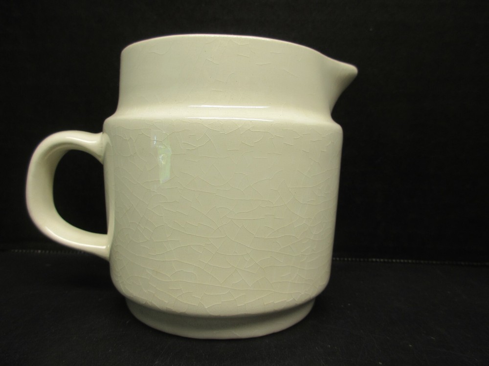glossy white stoneware pitcher French vintage