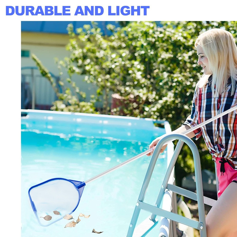 Five-Section Pool Leaf Skimmer Rake - Pop Buckle Mesh for Pool Spa Pond Cleaning
