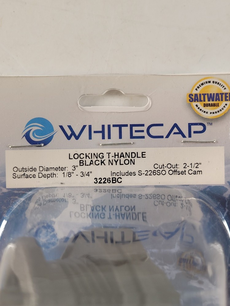 Whitecap Industries 3226BC Black Nylon T Handle Locking