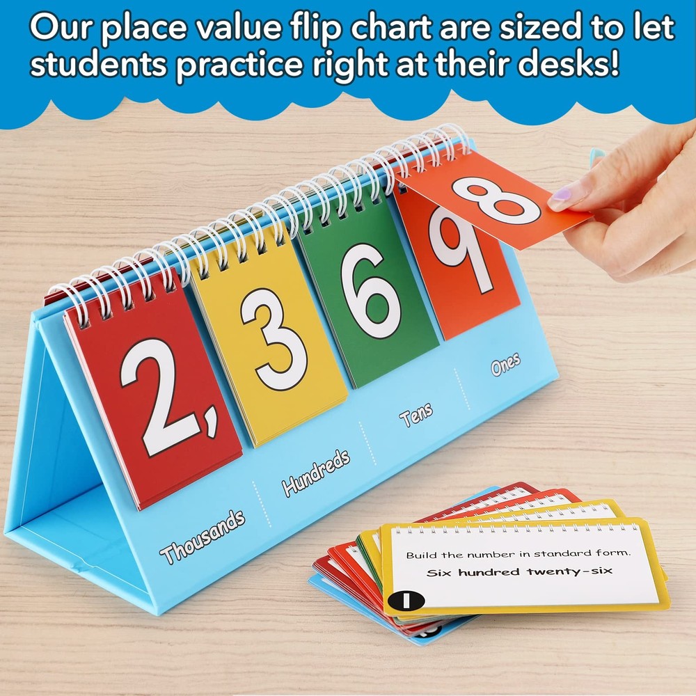 Student Place Value Flip Chart Math Manipulatives K-3 for Elementary