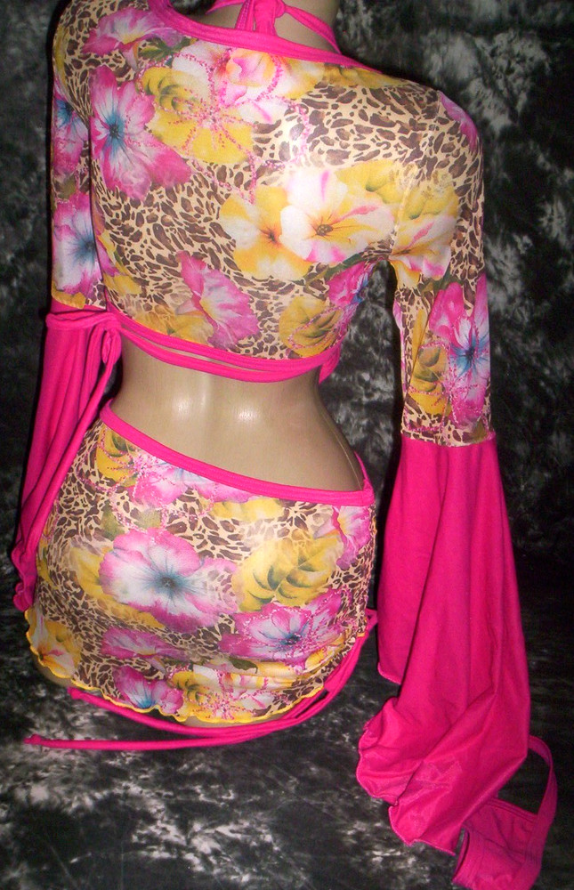 EXOTIC DANCER STRIPPER 3 PC MINI SKIRT SET MED GLOWS!