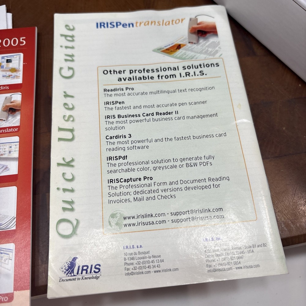 IRISPen Translator Express Scanner Pen w/ Box Software Manuals