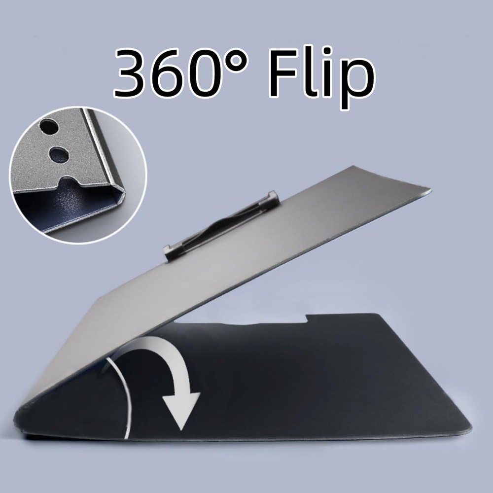 A4 Clipboard with Cover, Foldable Clipboard with Two Clips File Document Orga...