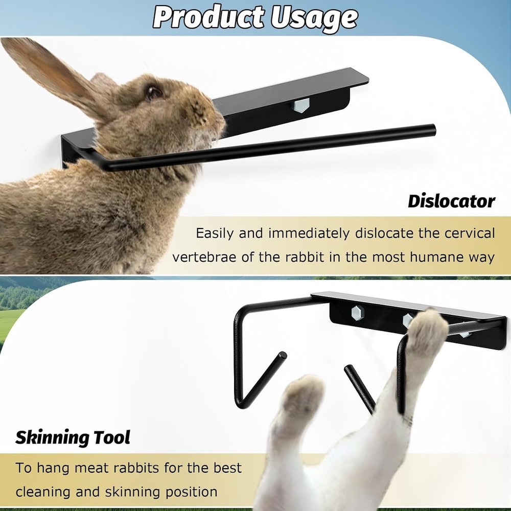 Rabbit Dislocator Skinning Tool Set, Cervical Dislocation Tool, Heavy Metal M