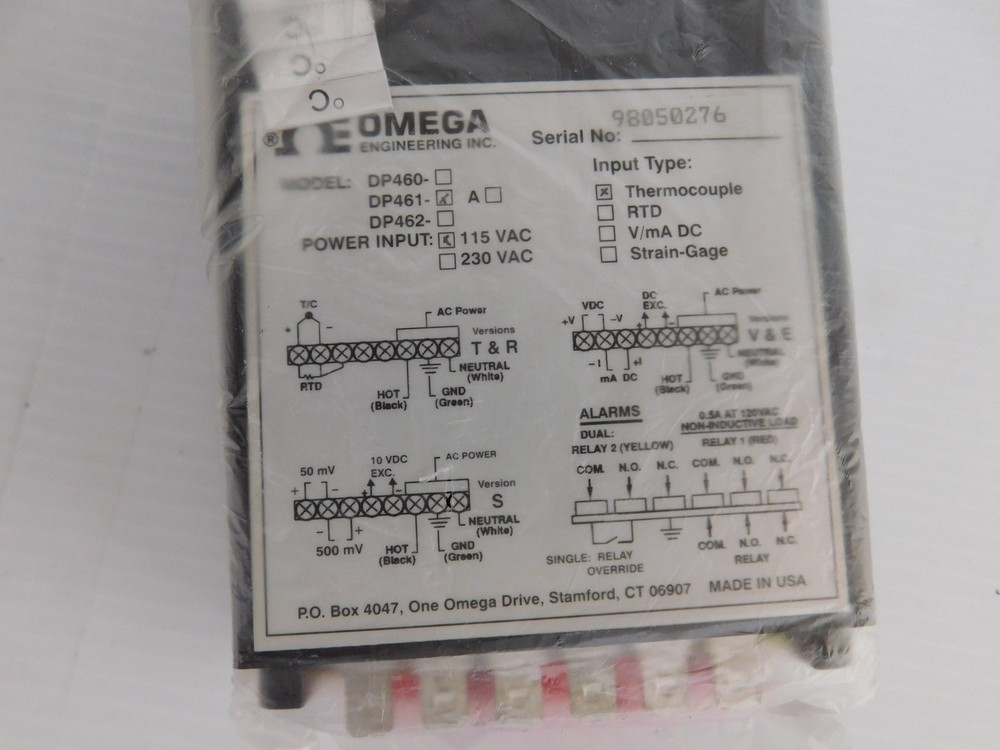 OMEGA DP461-T THERMOCOUPLE PANEL READER - NEW (MPT138)