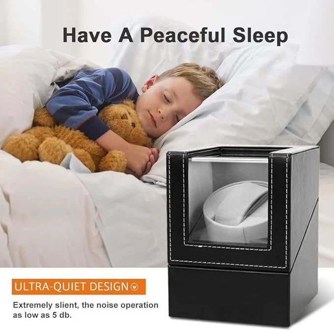 NEW Automatic Rotation Single Watch Winder Leather Storage Display Case Gift