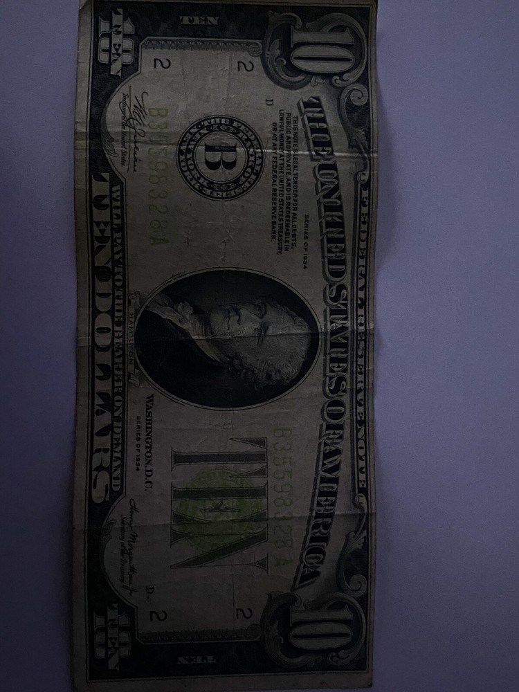billete de 10 dolares 1934