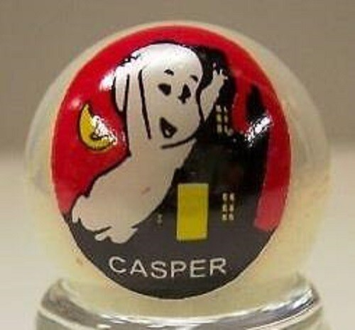 Casper the Friendly Ghost 1" Glass Logo Marble