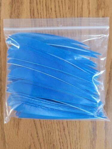 4 inch Feathers Right Wing Parabolic Cut 100 pack Blue