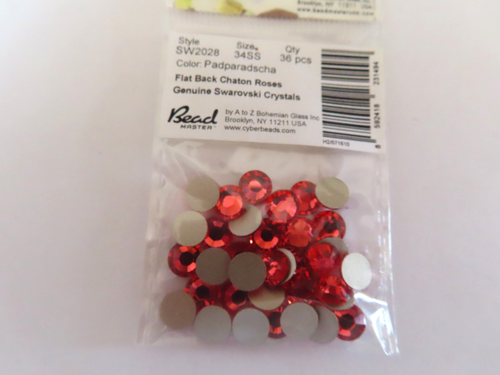 36 Swarovski Flatbacks 34ss Padparadscha/foiled. #2028